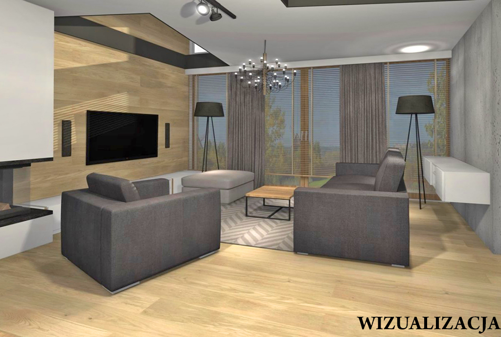 elegancki pokój dzienny w luksusowym apartamencie na sprzedaż Kwidzyn