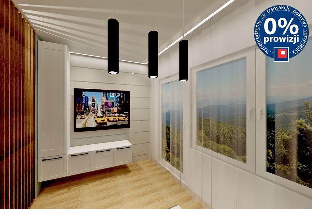 przeciwległa ściana pokoju gościnnego w ekskluzywnym apartamencie do sprzedaży Lublin