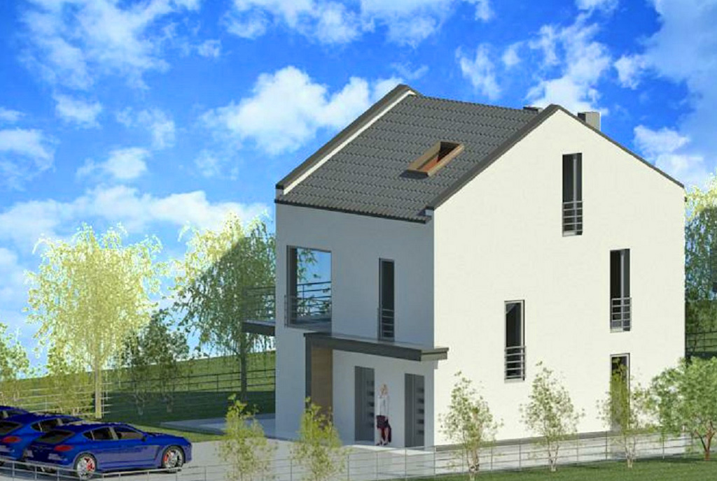 rzut z góry na budynek, w którym mieści się oferowany do sprzedaży ekskluzywny apartament Ustroń