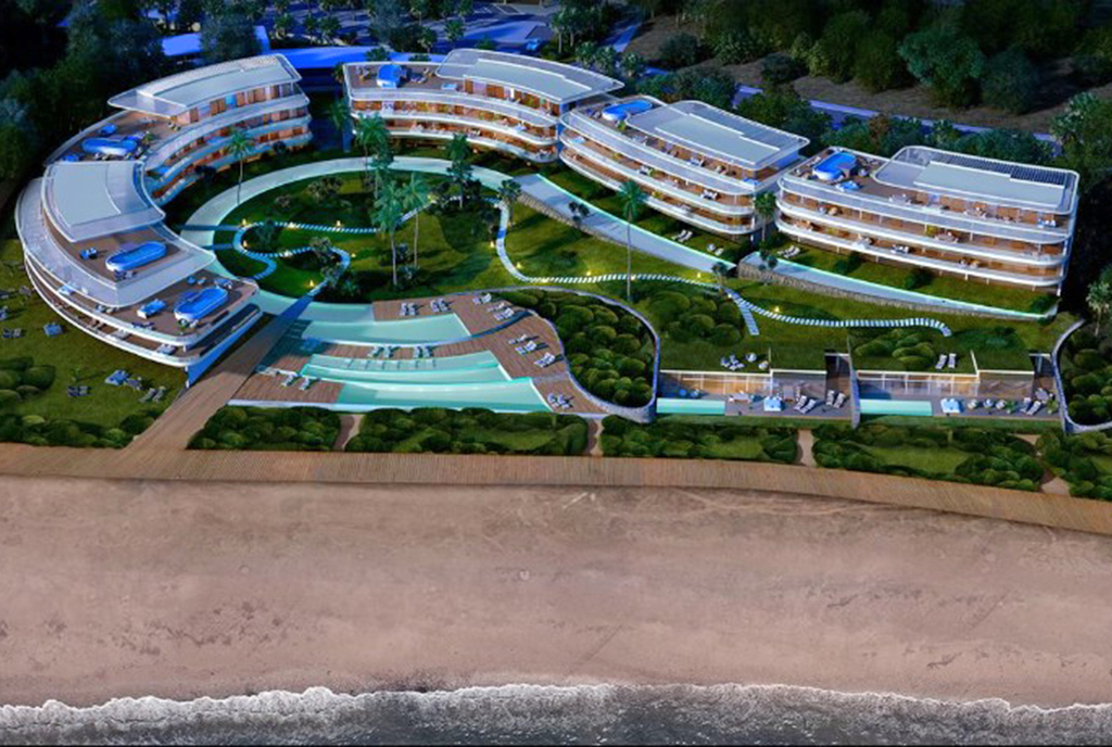 rzut z góry na osiedle, gdzie mieści się oferowany do sprzedaży ekskluzywny apartament Hiszpania