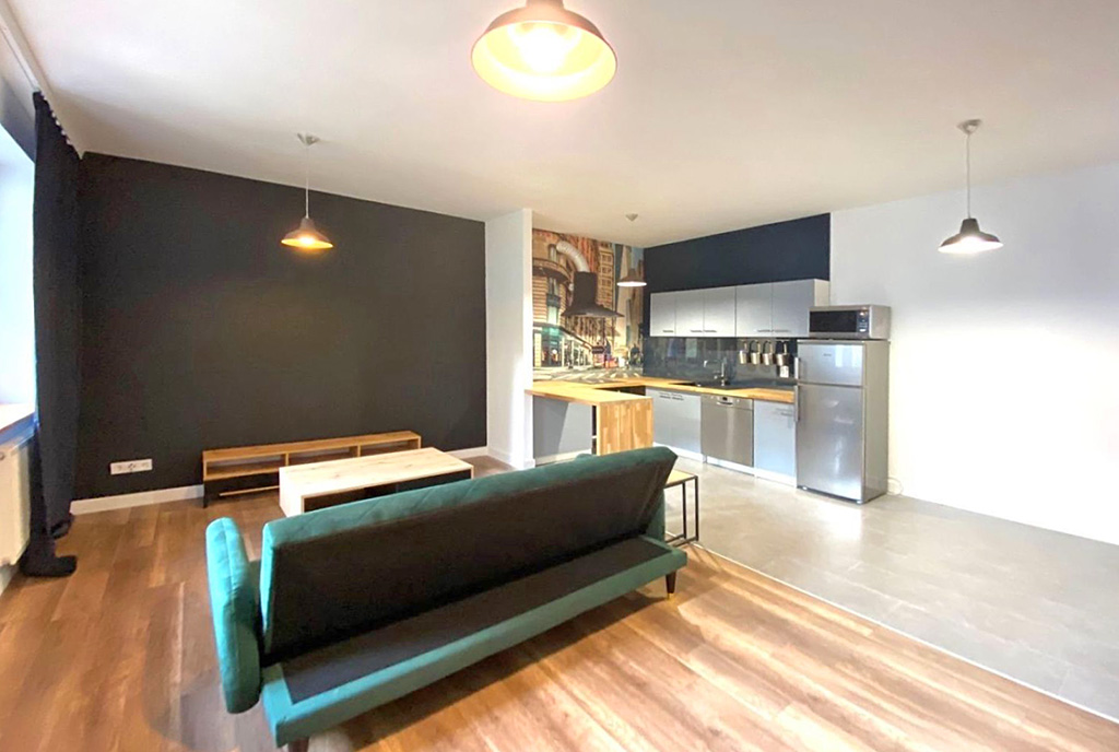 funkcjonalnie zaaranżowana kuchnia w luksusowym apartamencie do wynajęcia Szczecin
