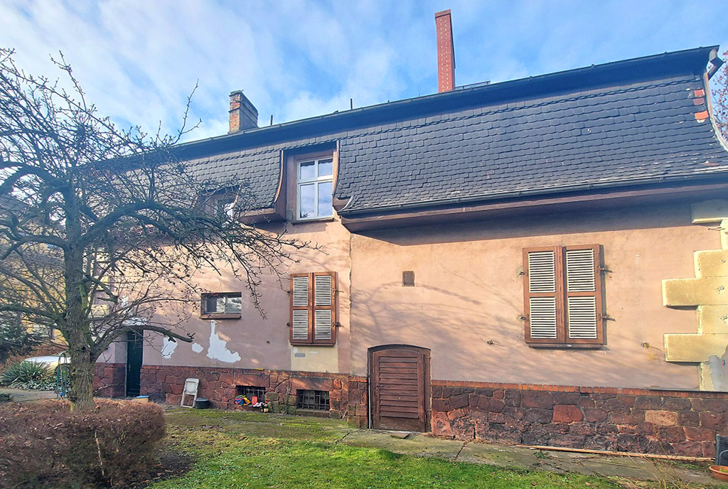 widok od strony ogrodu na luksusową willę na sprzedaż Leszno