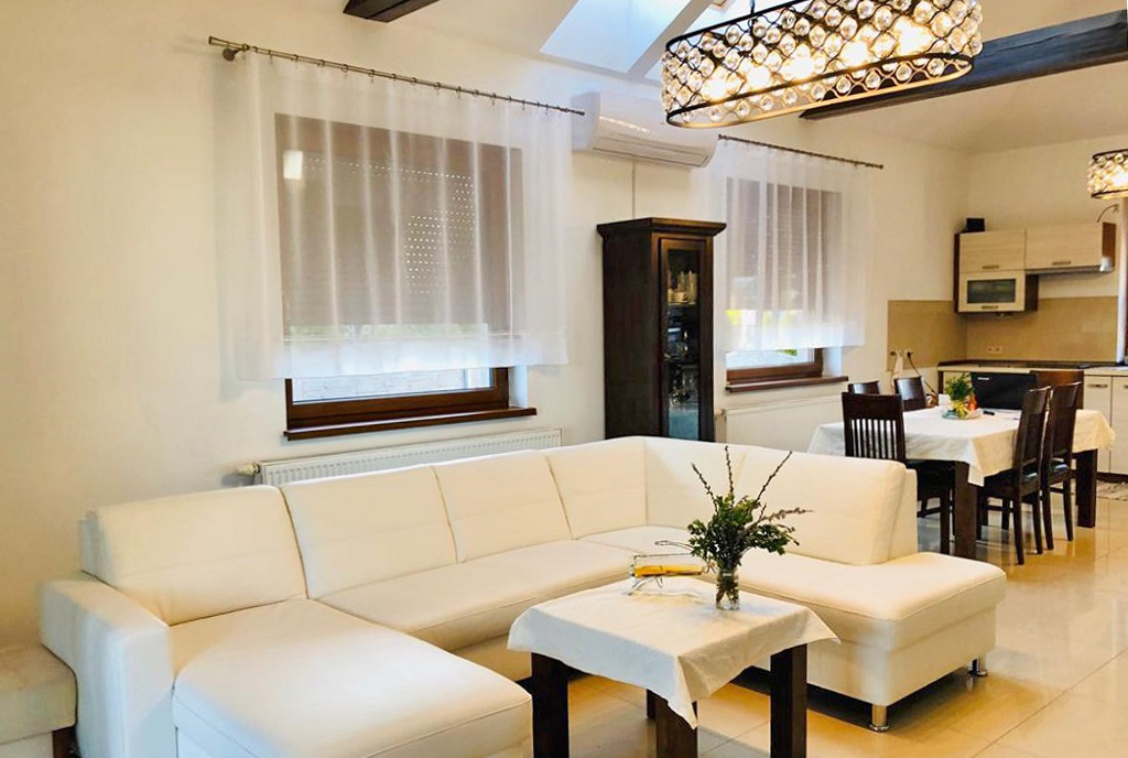 przybliżenie na pokój dzienny w luksusowej willi na sprzedaż Leszno (okolice)