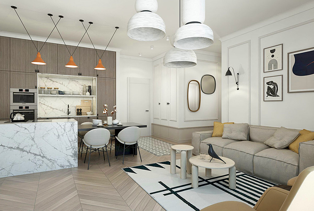 zaaranżowane z wyczuciem smaku wnętrze luksusowego apartamentu na sprzedaż Kalisz