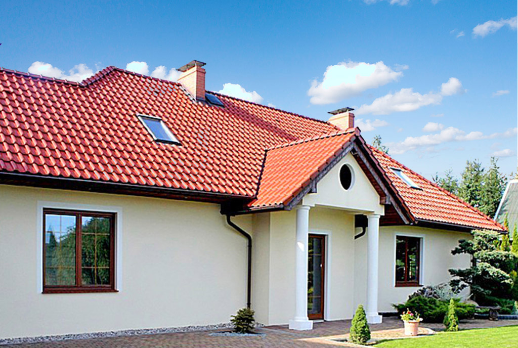 frontowa elewacja luksusowej willi do sprzedaży Starogard Gdański