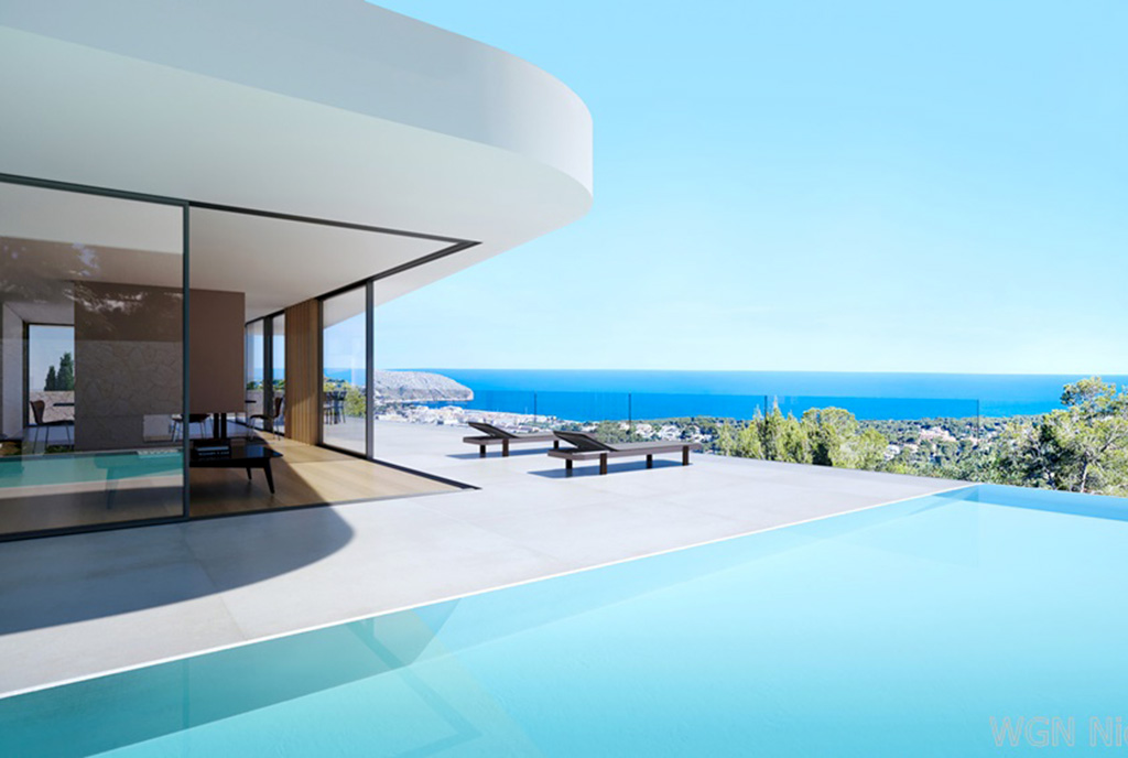 prywatny basen przy ekskluzywnej willi do sprzedaży Hiszpania (Moraira)
