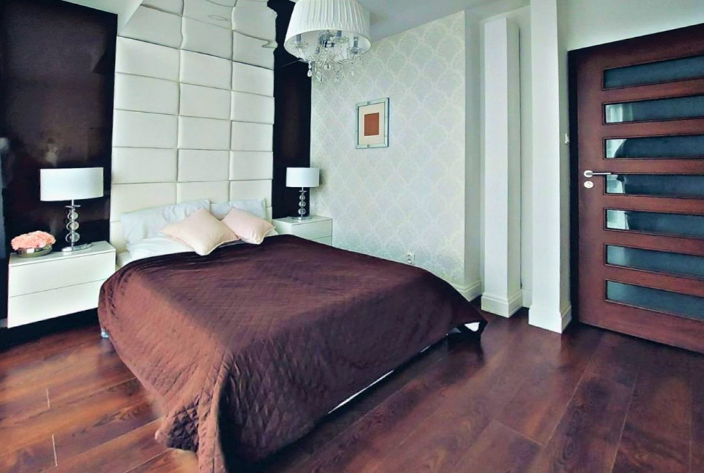 zaciszna sypialnia w ekskluzywnym apartamencie na sprzedaż Gdańsk (okolice)