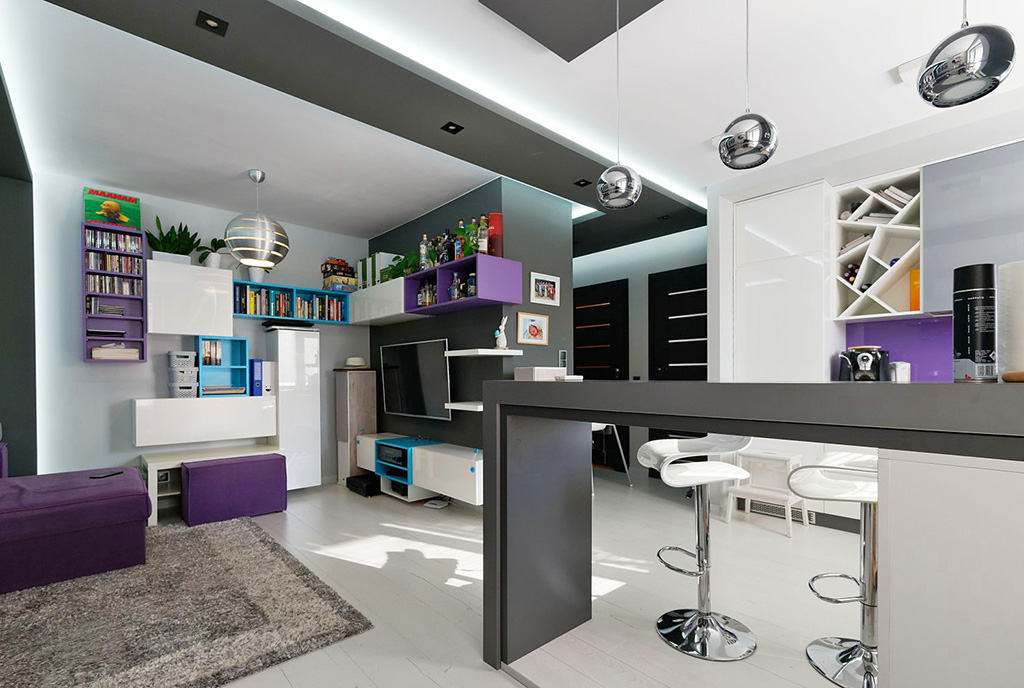 nowoczesna aranżacja salonu w ekskluzywnym apartamencie do sprzedaży Tarnów