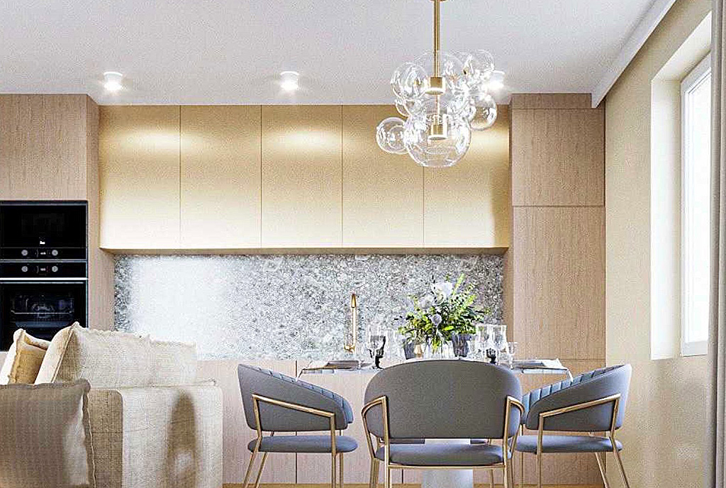 stylowa jadalnia w luksusowym apartamencie do sprxedaży Wałbrzych (okolice)