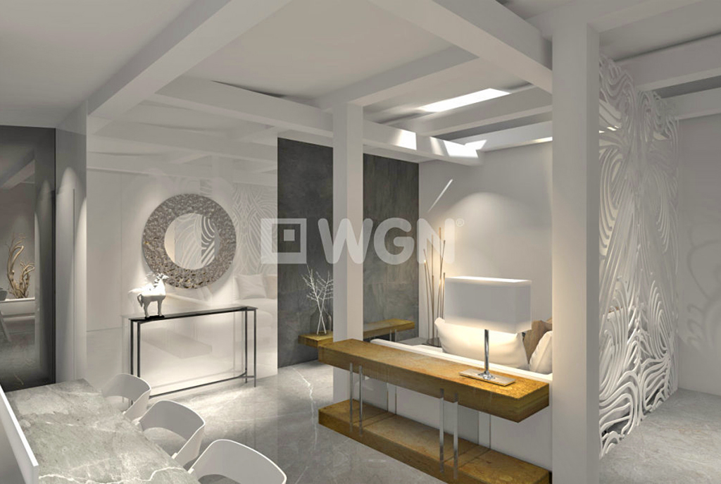 zaprojektowane zgodnie z najnowszymi trendami wnętrze salonu w ekskluzywnym apartamencie do sprzedaży w Szczecinie