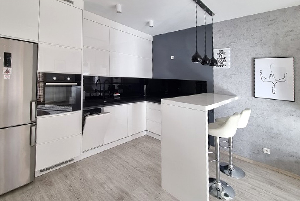nowoczesna kuchnia w ekskluzywnym apartamencie na wynajem Szczecin