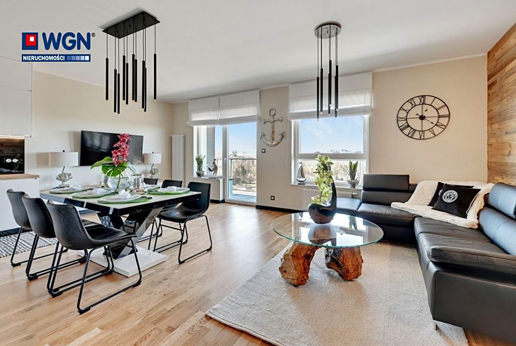 zapierające dech w piersiach rozmachem wnętrze ekskluzywnego apartamentu do sprzedaży Gdańsk