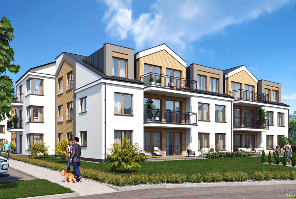 zbliżenie na budynek, w którym znajduje się oferowany na sprzedaż luksusowy apartament Wieluń
