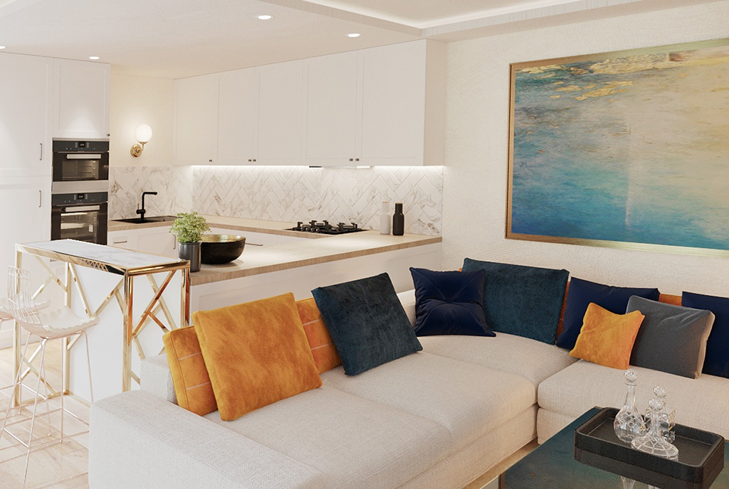 zbliżenie na salon w luksusowej willi na sprzedaż Ustroń