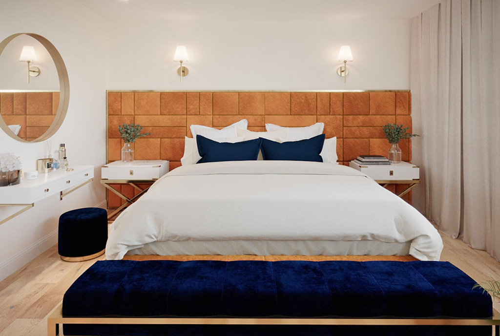 elegancka sypialnia w ekskluzywnej willi na sprzedaż Ustroń