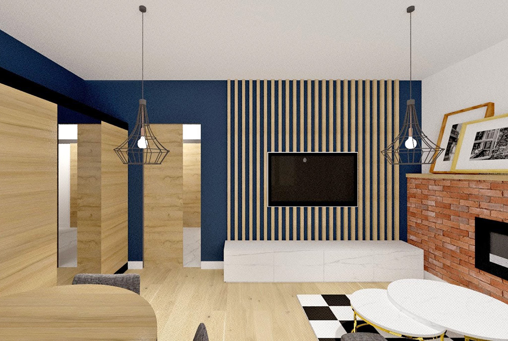 zbliżenie na salon w luksusowym apartamencie na sprzedaż Kalisz