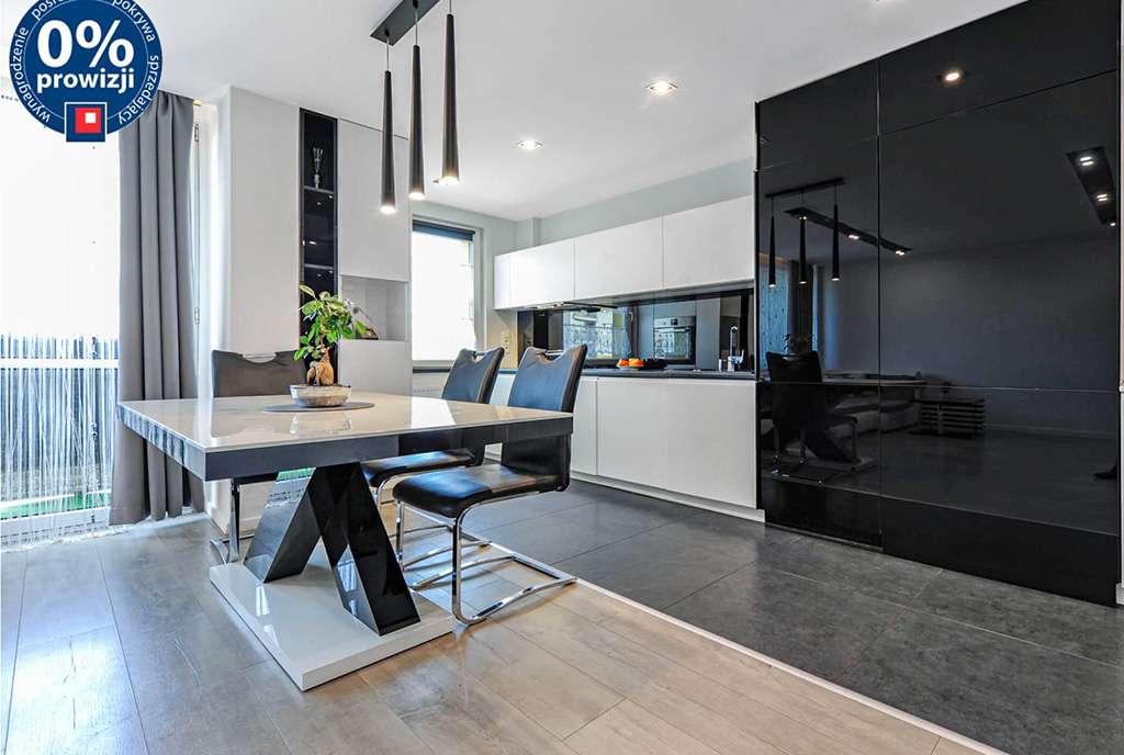 futurystyczny design salonu w ekskluzywnym apartamencie do sprzedaży Katowice (okolice)