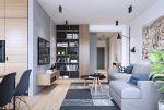 zaprojektowane w minimalistycznym stylu wnętrze luksusowego apartamentu na sprzedaż Wieluń