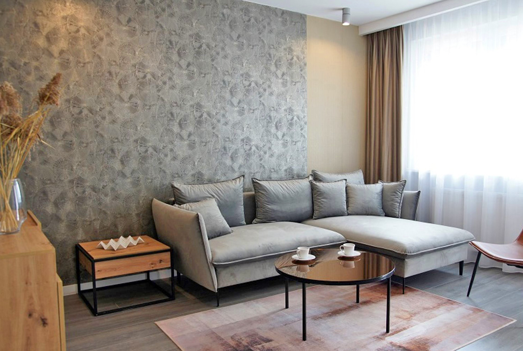 zbliżenie na pokój gościnny w luksusowym apartamencie na sprzedaż Starogard Gdański