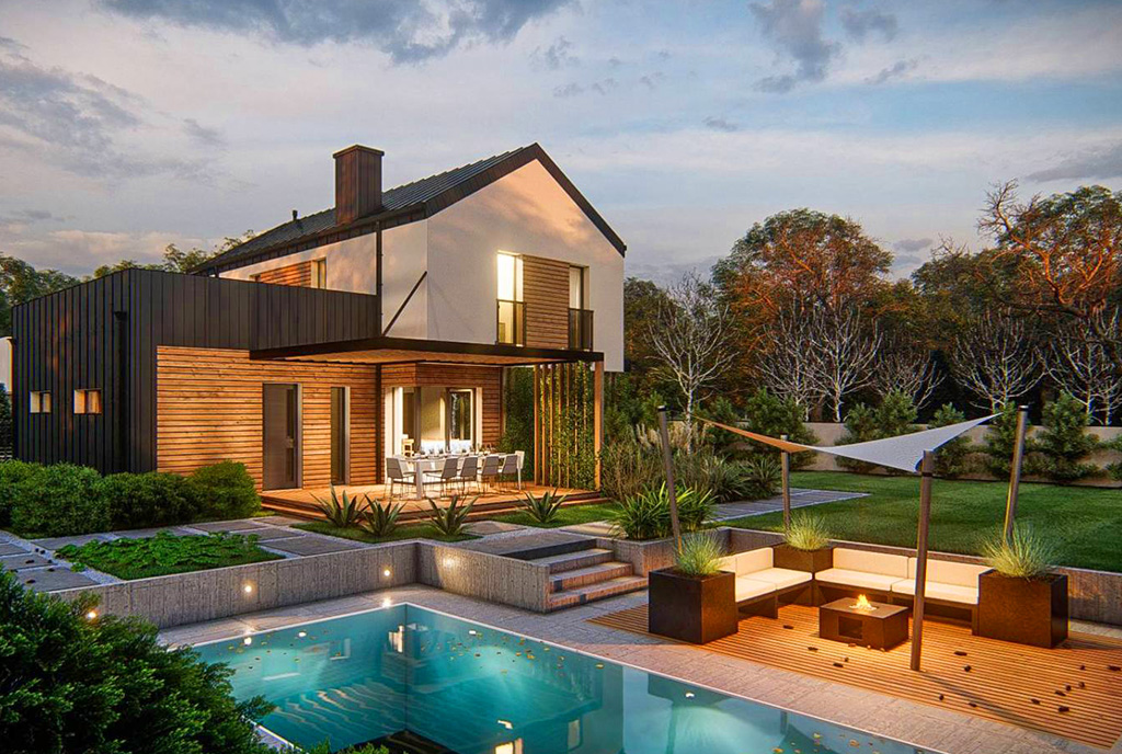 prywatny basen przy luksusowej willi na sprzedaż Kalisz