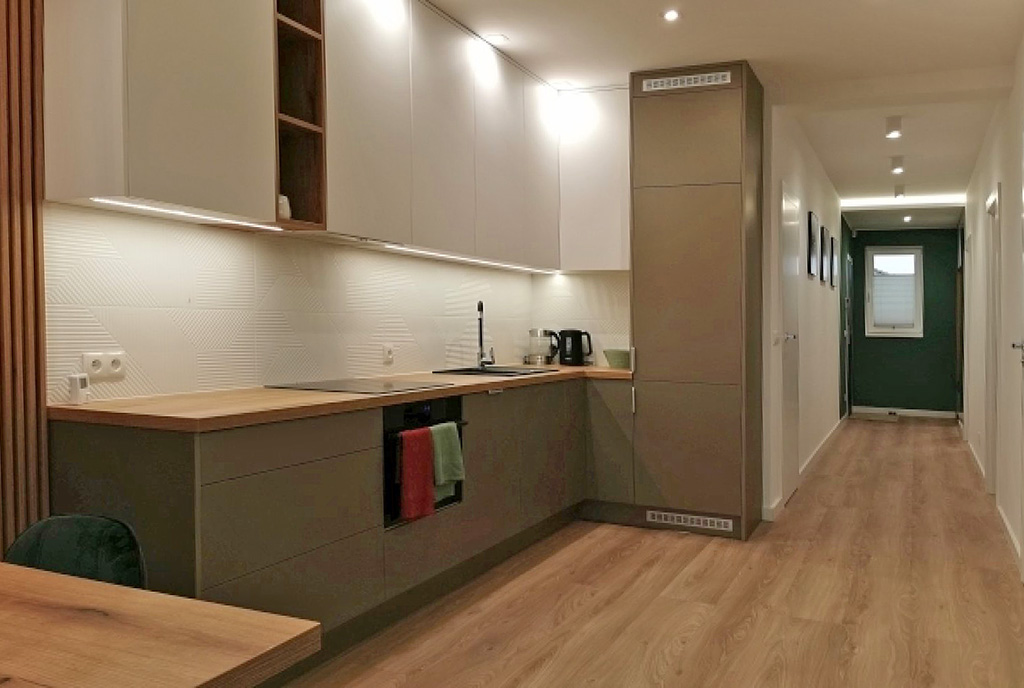 zabudowana nowocześnie kuchnia w ekskluzywnym apartamencie na wynajem Słupsk (okolice)