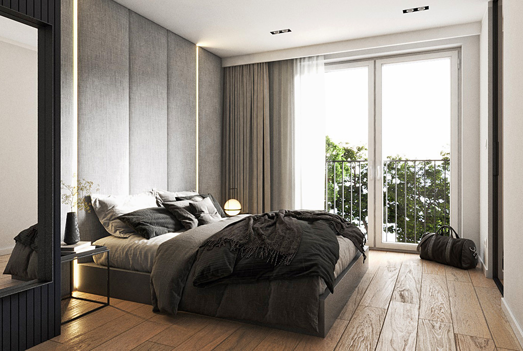 prywatna sypialnia w luksusowej willi do sprzedaży Szczecin