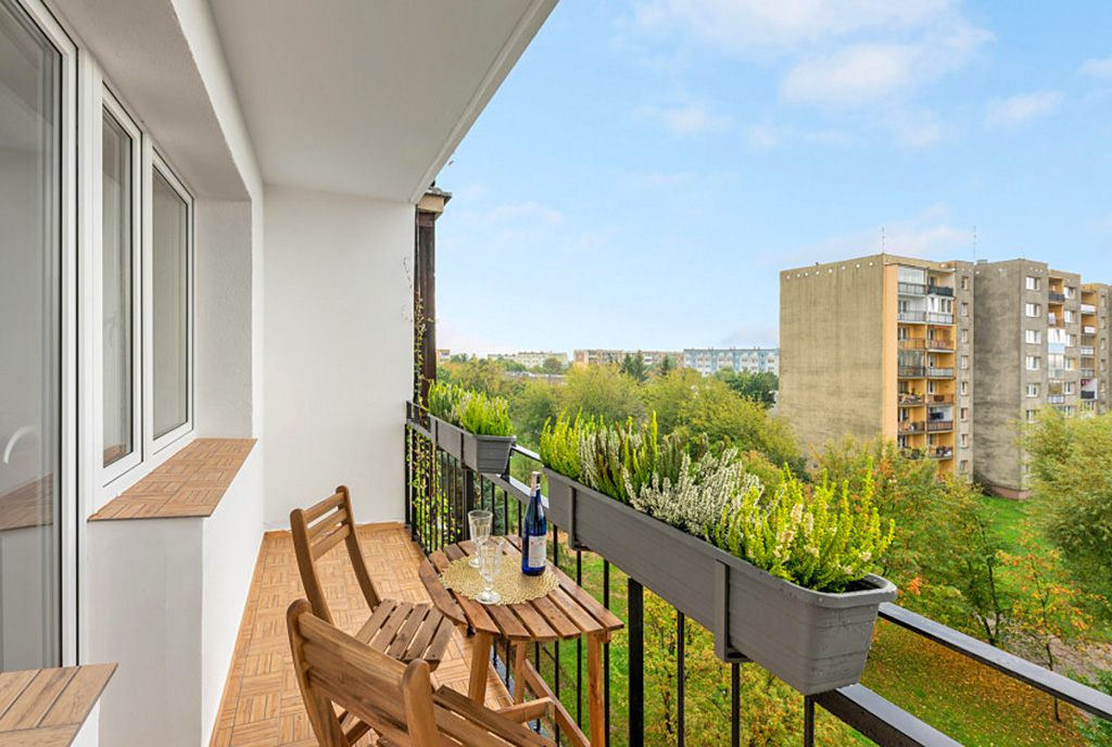widokowy balkon w luksusowym apartamencie na sprzedaż Gdańsk