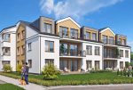 na wizualizacji zaprezentowano budynek, gdzie mieści się oferowany na sprzedaż luksusowy apartament Wieluń