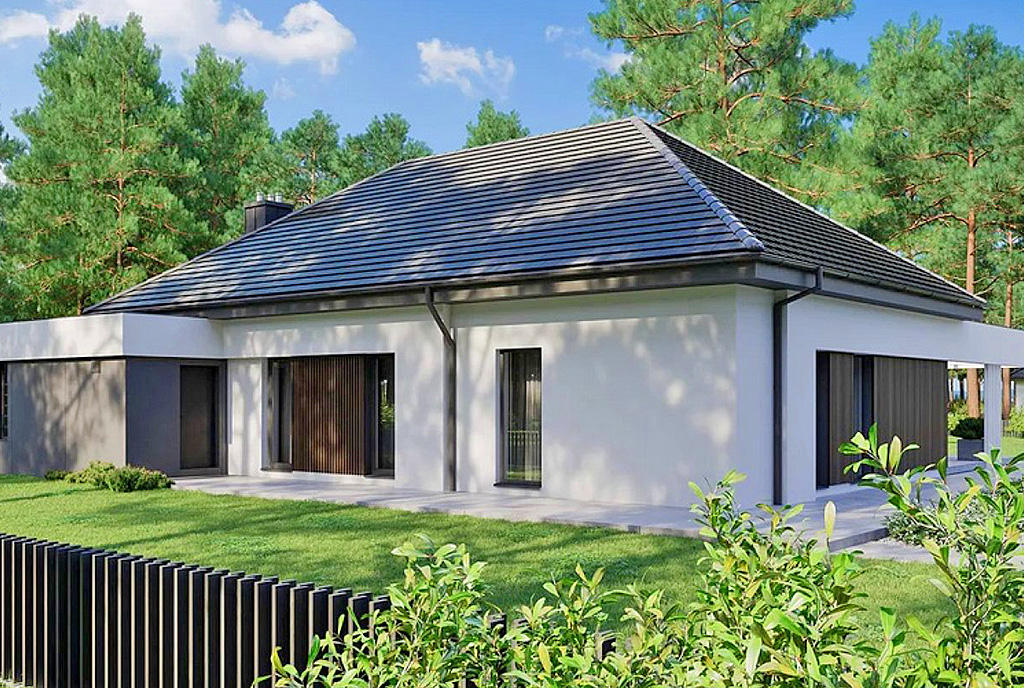 widok od strony ogrodu na luksusową willę do sprzedaży Wrocław (okolice)