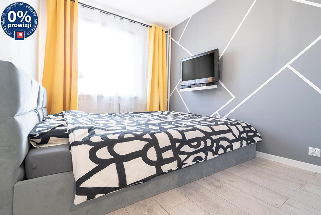 ciekawie zaaranżowana sypialnia w ekskluzywnym apartamencie na sprzedaż Katowice (okolice)