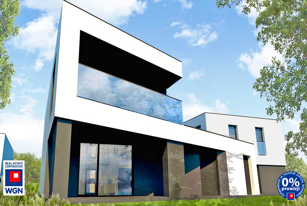 zaprojektowana w nowoczesnym designie bryła luksusowej willi na sprzedaż Konin