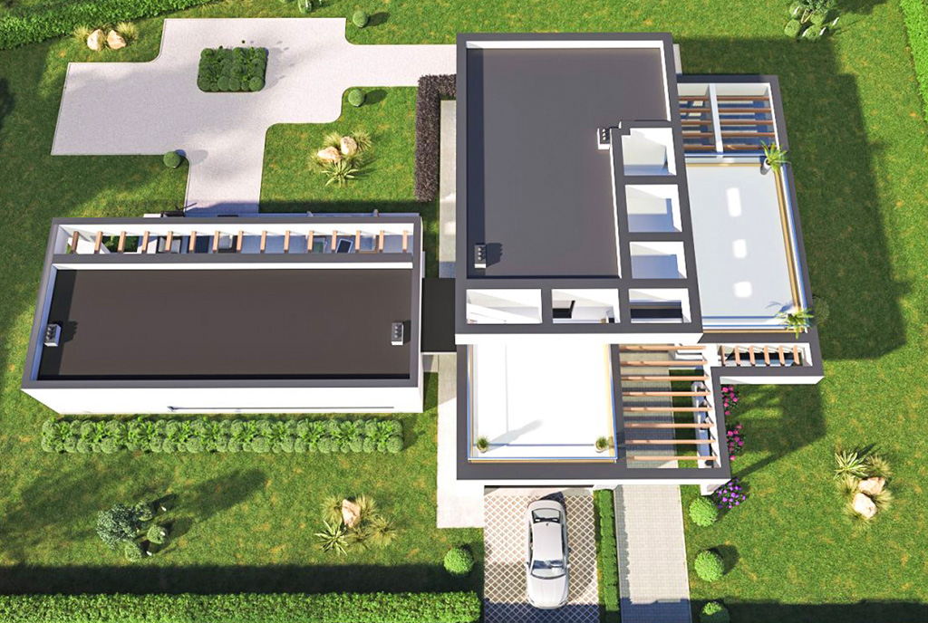 widok z lotu ptaka na ekskluzywną willę na sprzedaż Wrocław