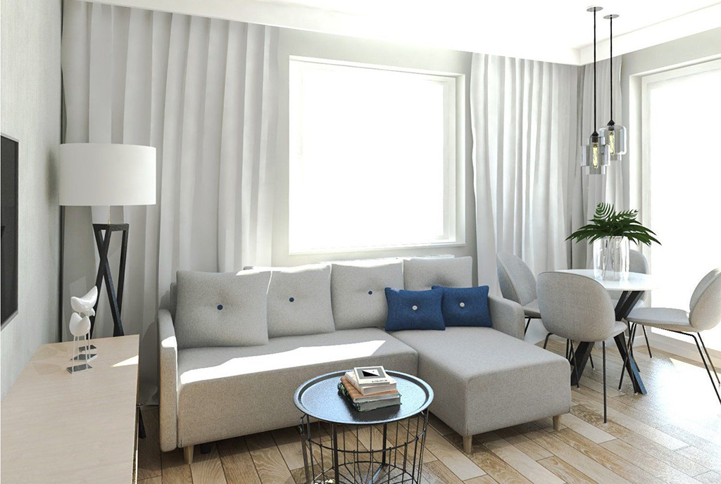 zbliżenie na pokój dzienny w ekskluzywnym apartamencie na sprzedaż Ostrów Wielkopolski