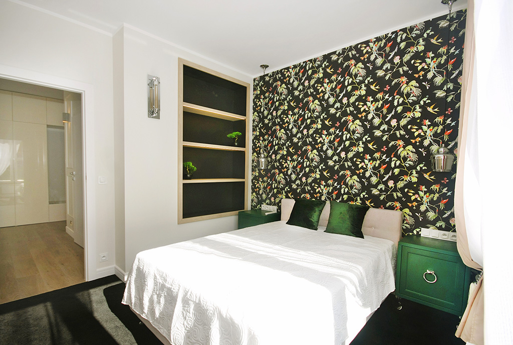 elegancka sypialnia w ekskluzywnym apartamencie do wynajmu Szczecin