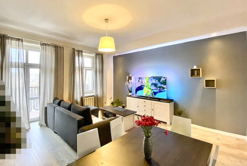 fragment pokoju dziennego w ekskluzywnym apartamencie do sprzedaży Legnica