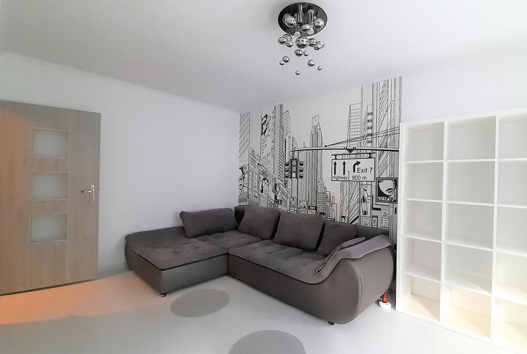 widok na pokój gościnny w luksusowym apartamencie do wynajmu Legnica (okolice)