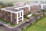 zdjęcie wykonane z drona pokazujące od góry osiedle, gdzie mieści się oferowany na sprzedaż ekskluzywny apartament Lublin