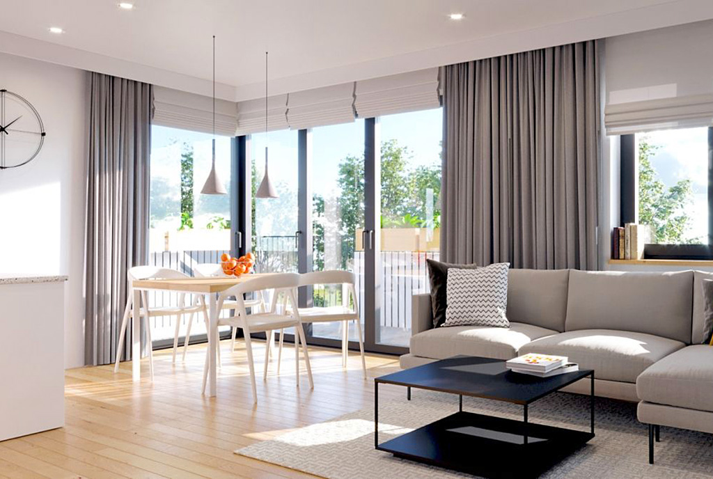 reprezentacyjny salon w ekskluzywnym apartamencie do sprzedaży Myszków