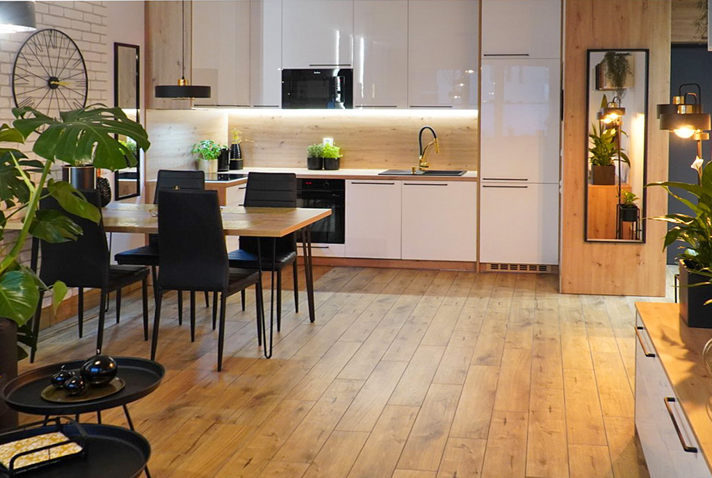 zabudowana kuchnia w luksusowym apartamencie do sprzedaży Szczecin