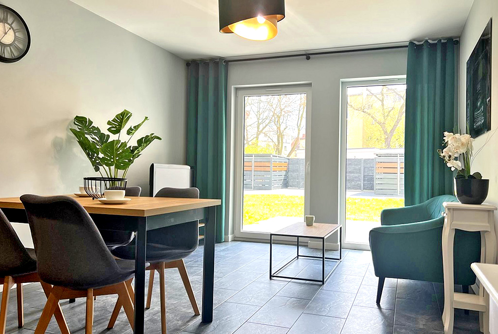 zbliżenie na pokój dzienny w luksusowym apartamencie na sprzedaż Zielona Góra (okolice)