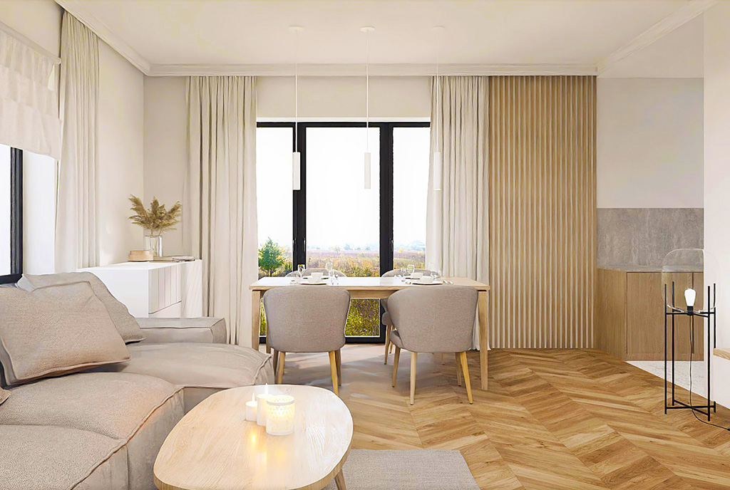 stylowy salon w ekskluzywnej willi do sprzedaży Szczecin (okolice)