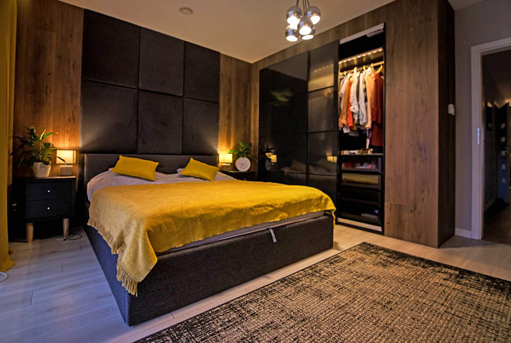 elegancka sypialnia w luksusowej willi do sprzedaży Wrocław