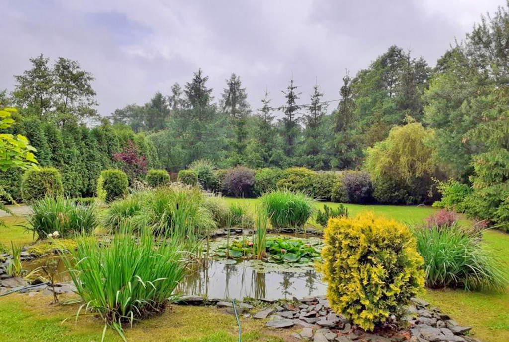 bajkowy ogród wokół luksusowej willi na sprzedaż Częstochowa (okolice)