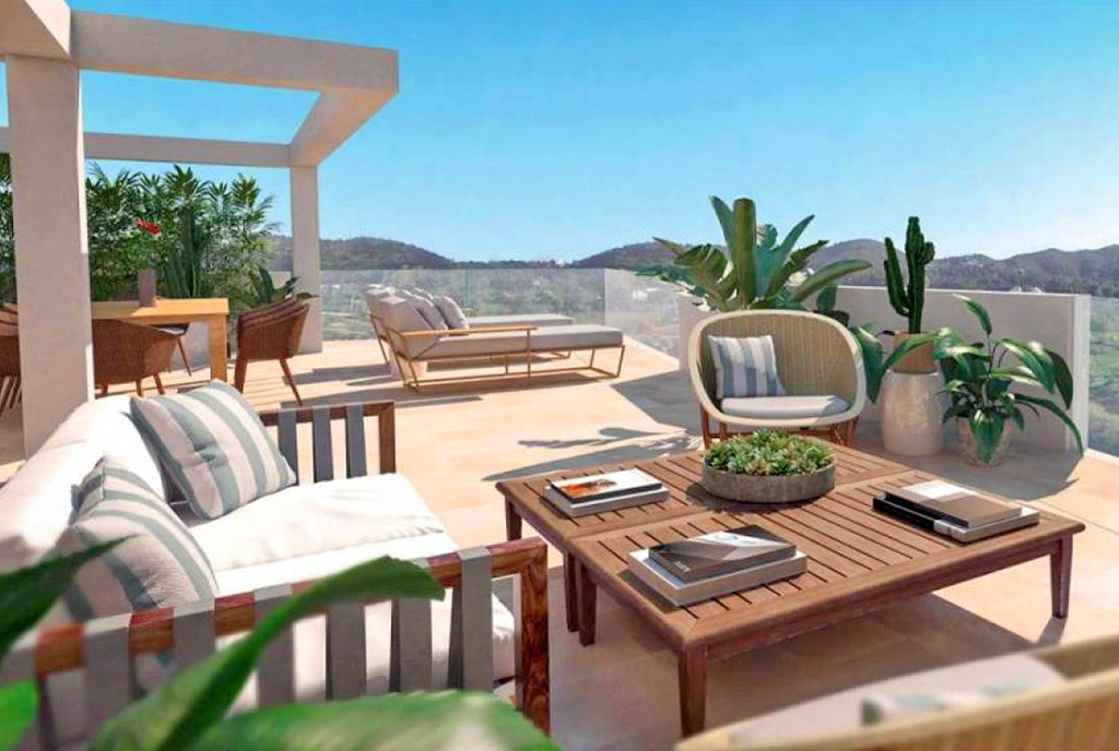 przepiękny taras przy ekskluzywnym apartamencie do sprzedaży Hiszpania (Fuengirola)