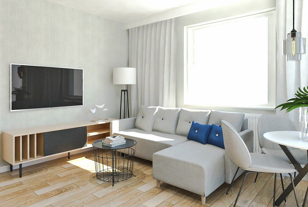 zapierający dech w piersiach pokój dzienny w luksusowym apartamencie na sprzedaż Ostrów Wielkopolski