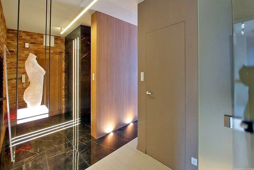 zapierające dech w piersiach oświetlenie zainstalowane w luksusowym apartamencie do wynajęcia Piotrków Trybunalski