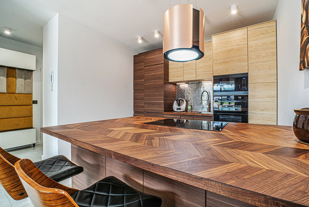 nowocześnie zaaranżowana kuchnia w luksusowym apartamencie na sprzedaż Bolesławiec