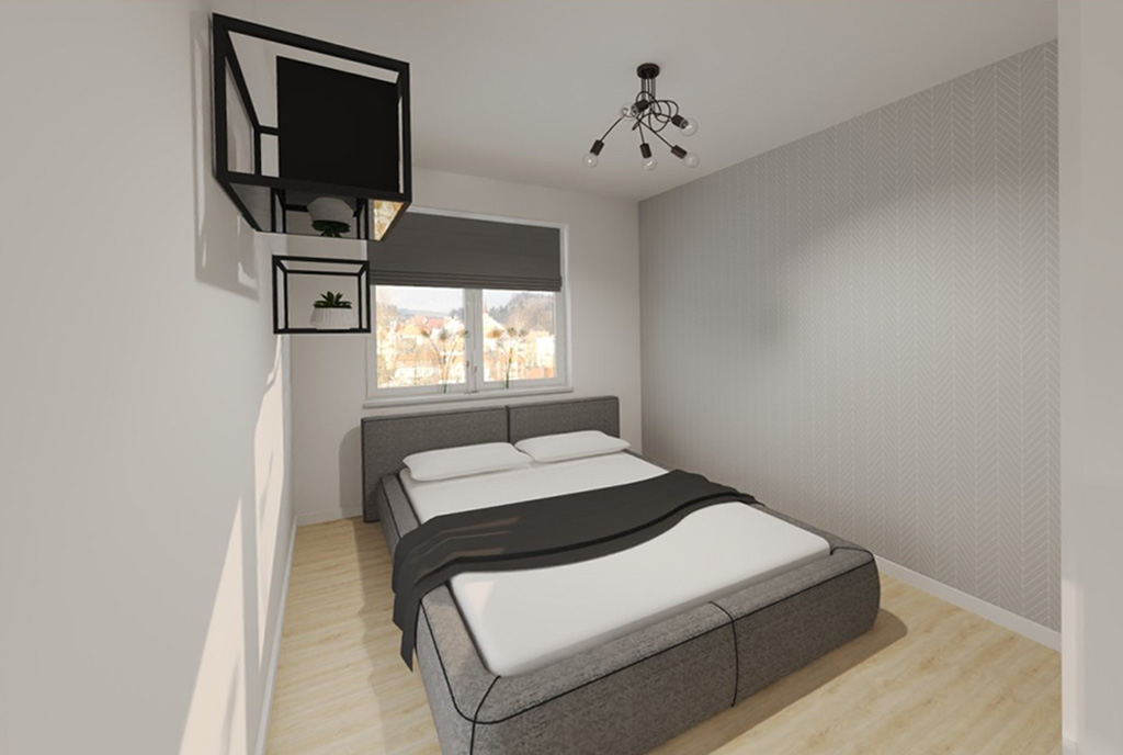 elegancka sypialnia w luksusowym apartamencie do sprzedaży Elbląg