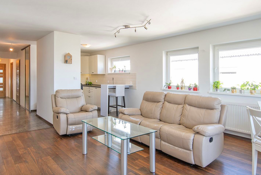 przestronne wnętrze luksusowego apartamentu na sprzedaż Poznań (okolice)