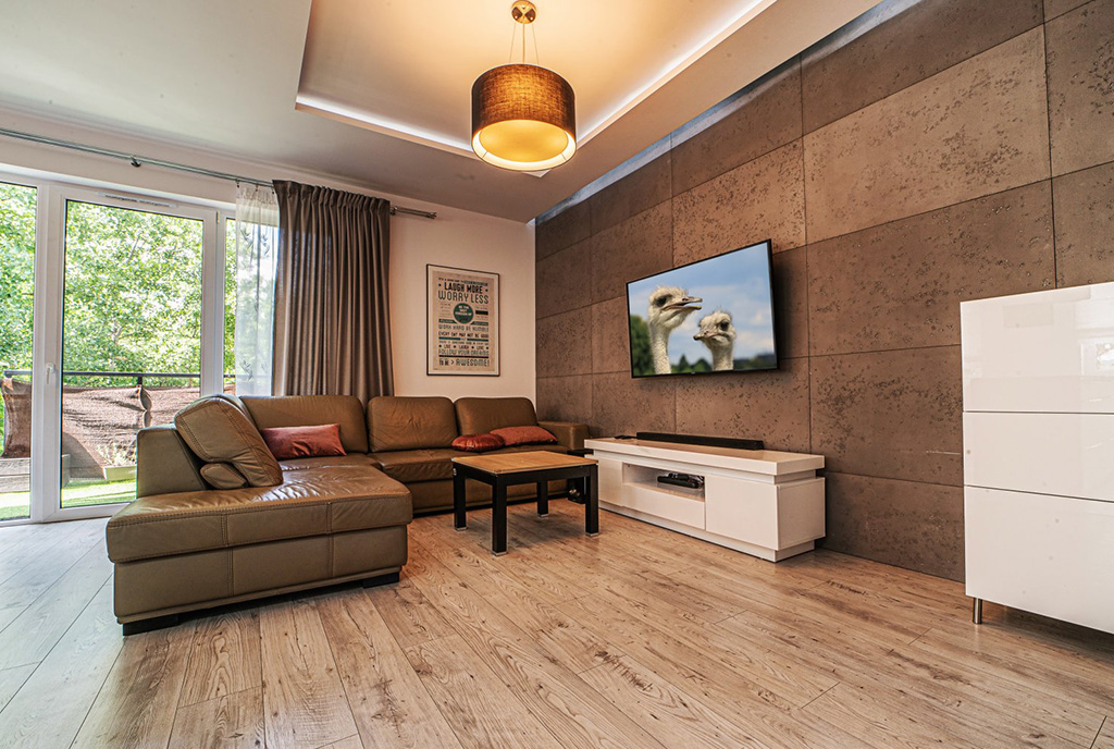 fragment pokoju dziennego w ekskluzywnym apartamencie na wynajem Bolesławiec